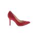 Nine West Heels: Pumps Stilleto Cocktail Party Red Print Shoes - Women's Size 8 - Closed Toe