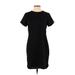 Adrienne Vittadini Casual Dress - Sheath Crew Neck Short sleeves: Black Print Dresses - Women's Size 4