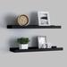 Latitude Run® Wall Shelves Floating Shelves Wall Mounted Display Shelves for Book Wood in Black | 1.2 H x 23.6 W x 3.5 D in | Wayfair