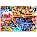 IDEA4WALL Vibrant Graffi Street Paint Graffiti Paintable Wall Mural Vinyl in Blue/Orange/Red | 66 W in | Wayfair 662846187323