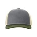 Richardson 112FP Trucker Cap in Heather Gray/Birch/Army Olive size Adjustable | Cotton/Polyester Blend