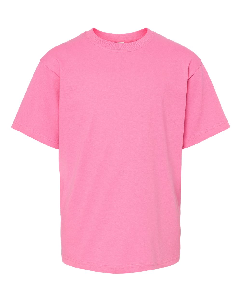 M&O MO4850 Youth Gold Soft Touch T-Shirt in Azalea size Large | Cotton 4850
