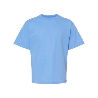 M&O MO4850 Youth Gold Soft Touch T-Shirt in Carolina Blue size XS | Cotton 4850