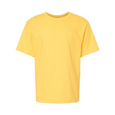 M&O MO4850 Youth Gold Soft Touch T-Shirt in Yellow size Large | Cotton 4850