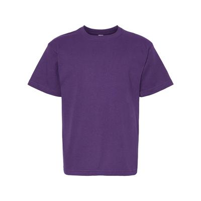 M&O MO4850 Youth Gold Soft Touch T-Shirt in Purple size Medium | Cotton 4850