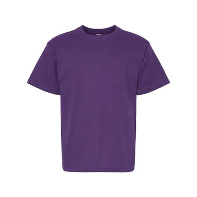 M&O MO4850 Youth Gold Soft Touch T-Shirt in Purple size Medium | Cotton 4850