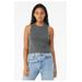 Bella + Canvas 6682 Women's Racerback Cropped Tank Top in Deep Heather size Medium | Cotton/Polyester Blend B6682, BC6682