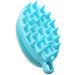 2-in-1 Silicone Body Scrubber - Bath Shower Body Brush and Shampoo Brush Scalp Massager Exfoliator Deep Cleanse Skin & Hair Lathers well Easy to Clean and Long-lasting Light Blue
