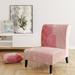 Slipper Chair - Wade Logan® Brechta Vibrant Curve Design II - Abstract Upholstered Slipper Chair Polyester in Pink | 32 H x 21 W x 25 D in | Wayfair