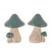 August Grove® 2 Piece Kiara Garden Mushroom Figurine Set Resin, Wood in Brown/Gray/Green | 6.25 H x 4.25 W x 4.25 D in | Wayfair