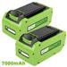 2Pack 29472 7000mAh 40V Lithium Battery Replacement for GreenWorks 40V 29472 29462 2901319 24282 24252 21332 25322 20672 2101602 20312 24322 21362 26272 Batteries for Cordless Power Tools