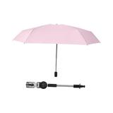 Clamp on Umbrella Beach Chair Umbrella with Clip Fixing Device 90cm Diamter Bike Umbrella Parasol for Bike Chair Pink