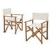 OC Orange-Casual Folding Patio Dining Chair Set of 2 Outdoor Acacia Wooden Foldable Director Chair w/Armrest & Soft Padding FSC Certified Wood for Porch Backyard Garden Indoor No Assembly