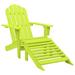 Dcenta Patio Adirondack Chair with Ottoman Solid Fir Wood Green