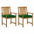 Dcenta Set of 2 Garden Chairs with Cushion Acacia Wood Outdoor Dining Chair Set Patio Wooden Armchairs for Balcony Backyard Furniture 24 x 22.4 x 36.2 Inches (W x D x H)