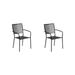 2 PACK Square Back Black Metal Outdoor Patio Stackable Dining Chair For Commercial or Residential Use