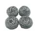 4pcs Stainless Steel Sponges Scrubbers Dish Bowl Cleaning Spiral Scourers Practical Kitchen Cleaner (Silver)