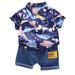 Toddler Suspender Pant 1-4Years Baby Boys Clothes Set Cartoon T-shirt Tops+Shorts Summer Outfits Target Baby Boy Outfits