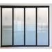 THE SLIDING DOOR COMPANY 4 Panel, Sliding Closet Doors, Frosted Glass, Aluminum Frame on double track.