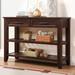 3-Tier Console Table, 42" Solid Wood Entryway Table Pine Accent Table