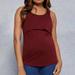 Shldybc Maternity Summer Cool Sleeveless Nursing Tank Tops Breastfeeding Shirts Maternity Tank Tops on Clearance(M Wine)