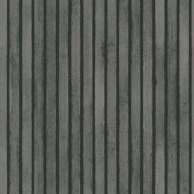 Wood Slats Charcoal Grey Wallpaper