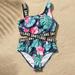Shldybc Toddler Baby Girl Swimsuit Sleeveless Leaves Print Bikini Tankini Swimsuit Infant Swimwear One Piece Bathing Suits for Girls Girls Swimsuit on Clearance(8 Years Green)