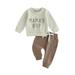 Infant Toddler Boys Fall Clothes Long Sleeve Mama s Boy Print Sweatshirt Tops and Drawstring Pants 2Pcs Outfits Sets