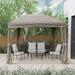 Merra 10x10 Outdoor Pop-up Steel Gazebo with Carrying Case, Soft Top Canopy and Curtains by Furniture of America