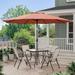 Maine 11-foot Steel Round Market Umbrella with Tilt and Crank by Furniture of America