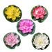 5PCS 10CM Simulation Floating Water Lily EVA Lotus Flower Pond Fish Tank Decor Ornaments (White + Red + Yellow + Pink + Light Pink)