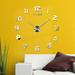 3D Large Frameless DIY Wall Clock Large Modern Design Decor Sticker DIY Wall Clock Kit Decoration for Home Apartment Office