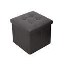 BHBXZZDB Ottoman Pouffe Footstool,Storage Seat Box Folding Pouff Faux Leather Lined Change Shoe Foot Stool for Hall Living Room Sofa,Black