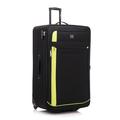 Extra Large Suitcase 32" Expandable Durable Lightweight Suitcases with 2 Wheels and Built-in 3 Digit Combination Lock (Black/Lime, 134 Liters)