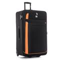 Extra Large Suitcase 32" Expandable Durable Lightweight Suitcases with 2 Wheels and Built-in 3 Digit Combination Lock (Black/Orange, 134 Liters)