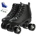 XUDREZ Roller Skates Double Row Skates Adjustable High-top Roller Skates Indoor Outdoor Adult Roller Skates (Black black wheel,38=UK:5.5)