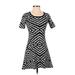Bar III Casual Dress - Mini: Black Chevron/Herringbone Dresses - Women's Size Small