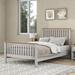 Full Size Platform Bed with Oak Top, Country Platform Bed Frame for Adult Bedroom,Gray