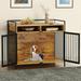 Dextrus XL Dog Crate Furniture 41 Heavy Duty Dog Kennel with 2 Drawers End Table Wooden Dog Cage Indoor Dog House Pet Crate Table with Double Doors for Large Small Medium Dogs Brown