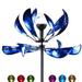 Wind Spinner 75 inch Metal Wind Spinners with Solar LED Light Mazarine Blue Large Size Windmill for Outdoor Yard Patio Lawn & Garden