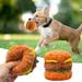Walbest Interactive Plush Dog Toy Simulated Hamburger Built-in Sound Teeth Cleaning Relieve Boredom Dog Toys