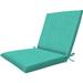 Indoor/Outdoor Textured Solid Surf Aqua Midback Dining Chair Cushion: Recycled Fiberfill Weather Resistant Reversible Comfortable And Stylish Patio Cushion: 19 W X 37 L X 2.5â€� T