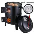 Charcoal Grill with 2 Grilling Racks Portable BBQ Grill with Lid for Outdoor Camping