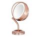 Conair Lighted Makeup Mirror with Magnification LED Vanity Mirror 1X/5X Magnifying Mirror Battery Operated in Rose Gold