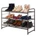 Rebrilliant 3 Tier 9 Pair Stackable Shoe Rack, Expandable Shoe Storage Organizer Adjustable Shelf Height in Brown | 19 H x 27 W x 11 D in | Wayfair