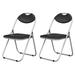 Inbox Zero Mercede Plastic/Resin Padded Stackable Folding Chair Set of 2 Plastic/Resin in Black/Gray | 31 H x 18 W x 18.5 D in | Wayfair