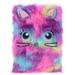 Cartoon Notebook Plush Scrapbook Adorable Notebook Writing Pad Students Supplies (Purple Cat)