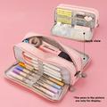 Angoo Double Sided Pen Bag Pencil Case Special Macaron Color Dual Canvas Pocket Storage Bag Pouch Stationery School Travel A6899