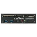Docooler Multi-Function USB 3.0 Hub eSATA Port Internal Reader PC Dashboard Media Front Panel Audio for MS CF TF M2 MMC Memory Cards Fits 5.25 Bay