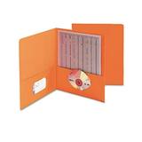 Smead Two-Pocket Portfolio Embossed Leather Grain Paper - Orange